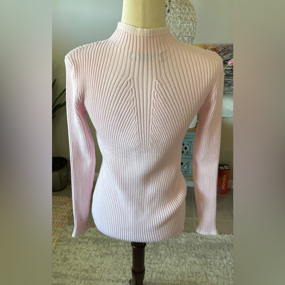 Pink Ribbed Women's Sweater - Picture 3 of 5